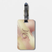 Faux Gold Roos Gold Monogram Bagagelabel (Achterkant verticaal)