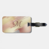 Faux Gold Roos Gold Monogram Bagagelabel (Achterkant horizontaal)