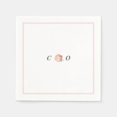 Faux gold roos monogram minimalistische bruiloft servet (Voorkant)