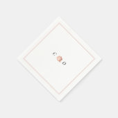 Faux gold roos monogram minimalistische bruiloft servet (Hoek)