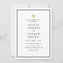 Faux gold roos zwart-wit, minimalistisch huwelijk