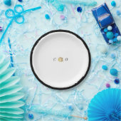 Faux gold roos zwart-wit, minimalistisch huwelijk papieren bordje (Feest)