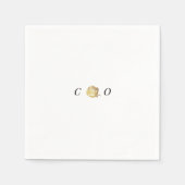 Faux gold roos zwart-wit, minimalistisch huwelijk servet (Voorkant)