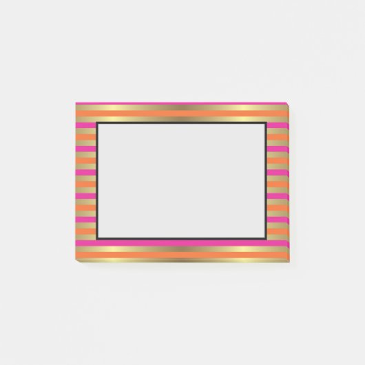 Faux Gold, roze en Oranje metaalstrips Post-it® Notes (Voorkant)