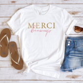 Faux Gold Roze Frans Merci Beaucoup T-shirt