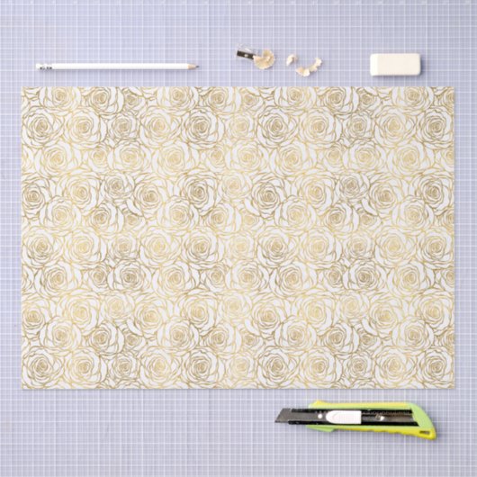 Faux Gold-Rozen Tissuepapier (Craft)