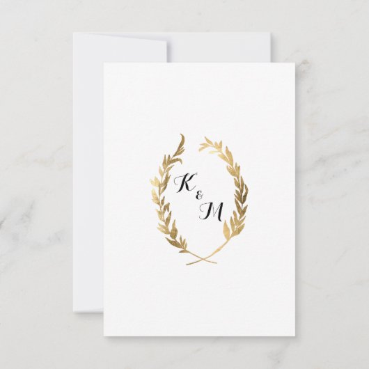 Faux Gold RSVP Laurel krans Olive Leaf Branch (Achterkant)