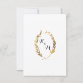 Faux Gold RSVP Laurel krans Olive Leaf Branch Kaartje (Achterkant)