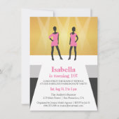 Faux Gold Runway Mode Show Birthday Party Kaart (Voorkant)