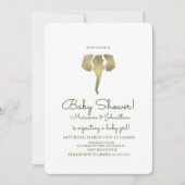 Faux Gold Safari Elephant Baby shower Kaart (Voorkant)