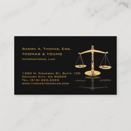 FAUX GOLD SCALE/ATTORNEY/DIY BACKGROUOND VISITEKAARTJE (Achterkant)