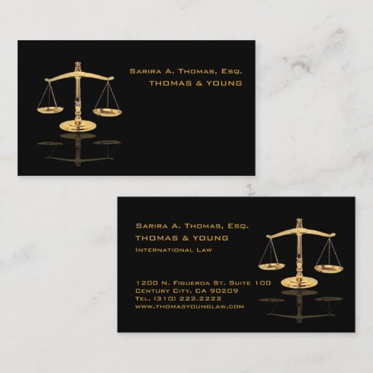 FAUX GOLD SCALE/ATTORNEY/DIY BACKGROUOND VISITEKAARTJE (Voorkant / Achterkant)