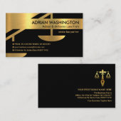 Faux Gold Scale of Justice Legal Attorney Visitekaartje (Voorkant / Achterkant)