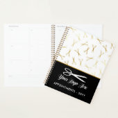 Faux Gold Schaar Logo Haar Stylist Afspraak Planner (Display)