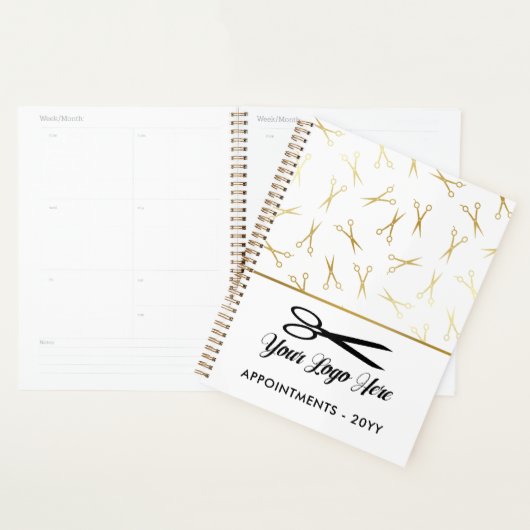 Faux Gold Schaar Logo Stylist Afspraak Planner (Display)