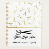 Faux Gold Schaar Logo Stylist Afspraak Planner (Voorkant)