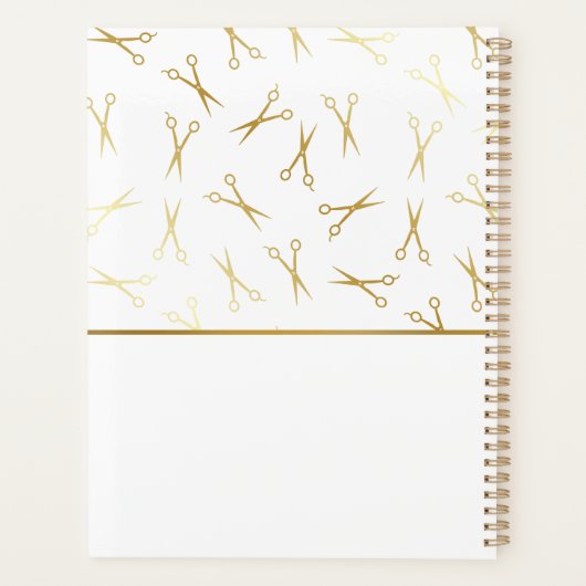 Faux Gold Schaar Logo Stylist Afspraak Planner (Achterkant)