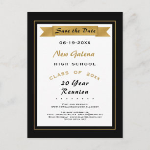 Faux Gold School Class Reunion Save the Date Aankondigingskaart