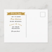 Faux Gold School Class Reunion Save the Date Aankondigingskaart (Achterkant)