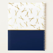 Faux Gold Scissor Blue Hair Stylist Afspraak Planner (Achterkant)