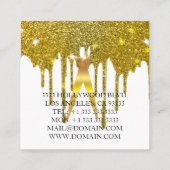 Faux Gold Scissors Hair Stylist Drip Vierkante Visitekaartje (Achterkant)