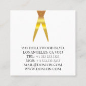 Faux Gold Scissors Hair Stylist Vierkante Visitekaartje (Achterkant)