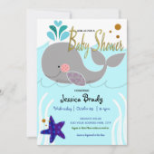 Faux Gold Script-Baby shower voor witte tonijn Kaart (Voorkant)