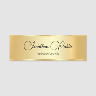 Faux Gold Script Custom Typography Sjabloon Naamplaatje