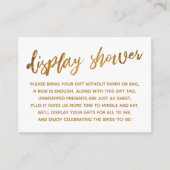 Faux Gold Script Display Vrijgezellenfeest Cadeauk Informatiekaartje (Voorkant)