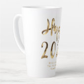 Faux Gold Script Happy 2024 Nieuwjaar Latte Mok (Linkerhoek)
