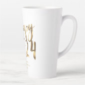 Faux Gold Script Happy 2024 Nieuwjaar Latte Mok (Rechts)