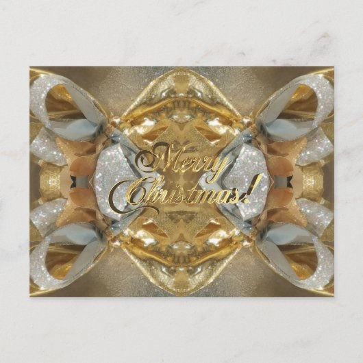 Faux Gold Script met prettig kerstfeest Briefkaart (Voorkant)