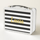 Faux Gold Script op zwarte en witte strepen (Achterkant)