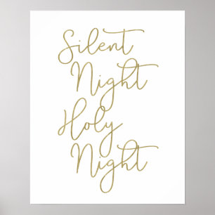 Faux Gold Script Typografie   Stil nacht Poster