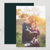 Faux Gold ScriptWonders van zijn Love Holiday Foto Feestdagenkaart (Voorkant / Achterkant)
