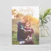 Faux Gold ScriptWonders van zijn Love Holiday Foto Feestdagenkaart (Staand voorkant)