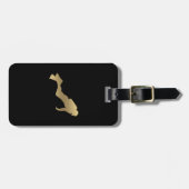 Faux Gold Scuba Diver Bagagelabel (Voorkant horizontaal)