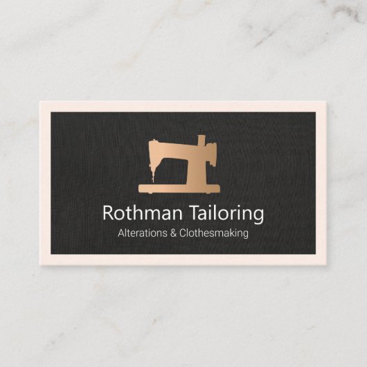 Faux Gold Seamstress Calling Card Contactkaartje (Voorkant)
