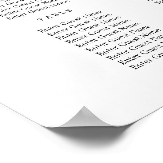 Faux Gold Seating Chart Poster (Hoek)