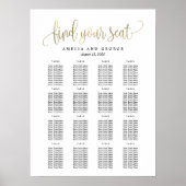 Faux Gold Seating Chart Poster (Voorkant)