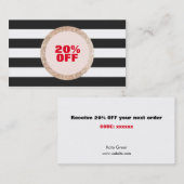 Faux Gold Sequin Black en White Striped Coupon 2 (Voorkant / Achterkant)