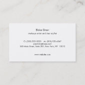 Faux Gold Sequin Black en White Striped Turquoise Visitekaartje (Achterkant)