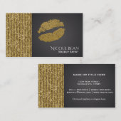 Faux Gold Sequin Sparkle Glamor Chic Lips Beauty Visitekaartje (Voorkant / Achterkant)