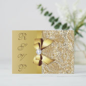Faux Gold Sequins Bow RSVP (Staand voorkant)