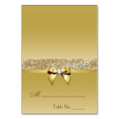Faux Gold Sequins Diamond Bow Place Card Kaart (Voorkant)