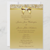 Faux Gold Sequins en Bow Engagement Party Kaart (Achterkant)