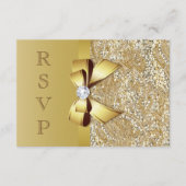 Faux Gold Sequins en Bow RSVP (Voorkant)
