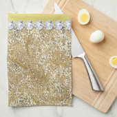 Faux Gold Sequins en Diamonds Theedoek (Quarter Fold)