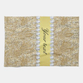 Faux Gold Sequins en Diamonds Theedoek (Horizontaal)