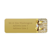 Faux Gold Sequins Gouden Boog en Diamant Etiket (Voorkant)